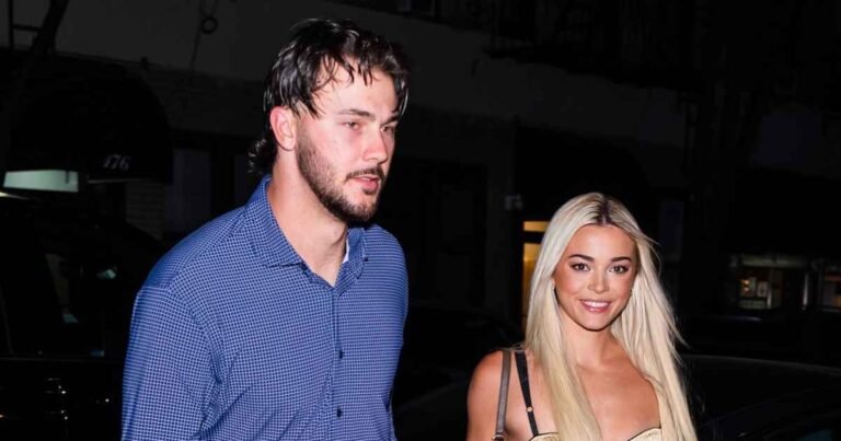 Livvy Dunne Celebrates 23rd Birthday in Gold Corset With Paul Skenes
