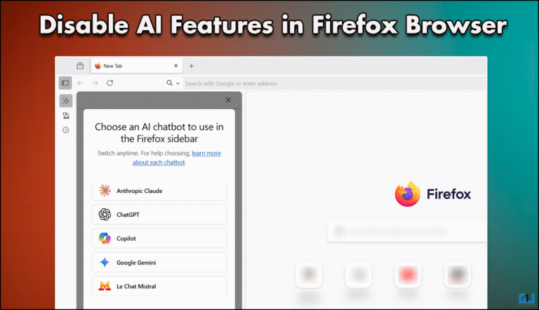 How to Disable AI Features in Firefox Browser