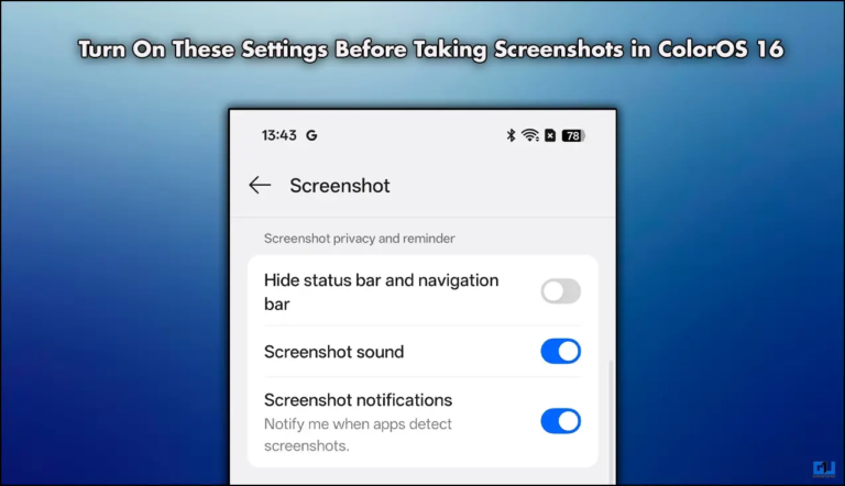 Turn on 3 Settings Before Taking Screenshots in Color OS 16 Phones