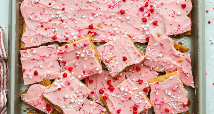 Valentine’s Day Crack (Sweet & Salty Toffee Candy)