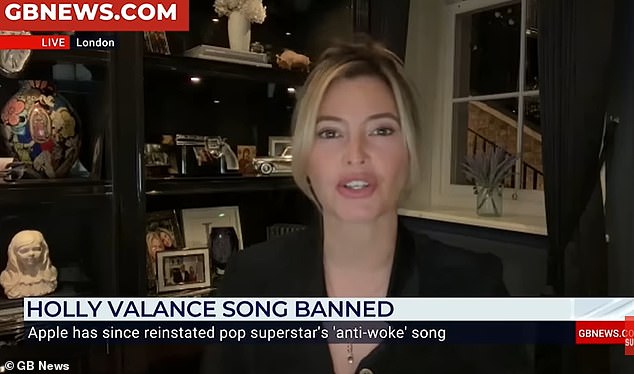 Holly Valance is shut down by GB News host in middle of live interview for using ‘disgusting’ slur – and doubles down when challenged
