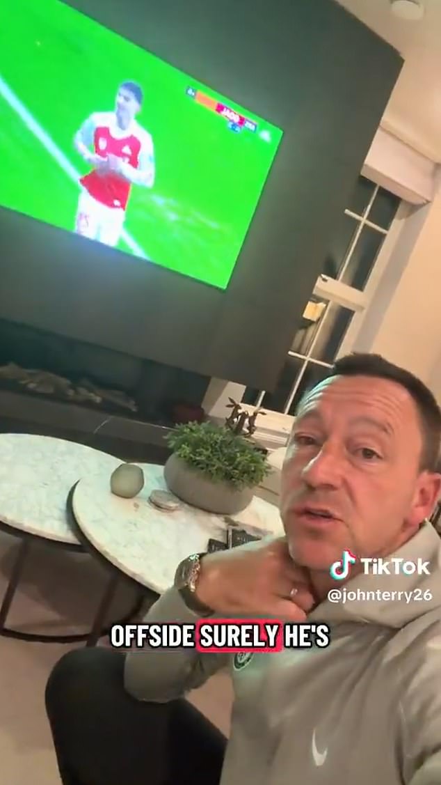 John Terry’s daughter urges him not to post embarrassing reaction video which has made him a laughing stock for Arsenal fans after he hoped for a Chelsea goal… only to see Kai Havertz score!