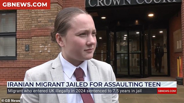 Teenage girl who was sexually assaulted by Iranian asylum seeker who arrived in Britain on the back of a lorry bravely confronts him in court as he’s jailed