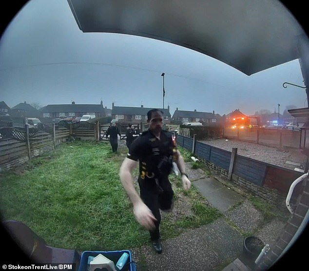 Moment Staffordshire Police officers storm wrong house in botched call to search for heart attack victim