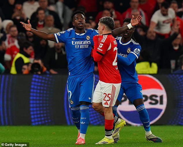 ‘Racist’ Benfica footballer Gianluca Prestianni breaks his silence over the Vinicius Jr row after ‘claiming his abuse was HOMOPHOBIC – not racial’
