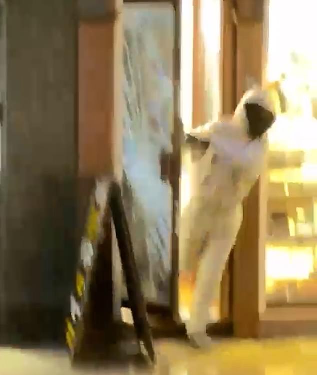 Moment armed robbers raid Hatton Garden jewellers ‘after posing as customers to breach security’ as capital’s smash-and-grab crimewave continues