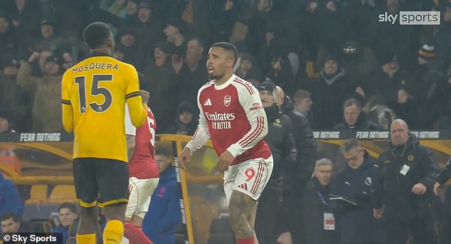 Arsenal star sparks full-time melee after Gunners threw away two-goal lead at Championship-bound Wolves in huge twist in title race