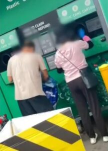 Duo accused of brazen recycling scam as footage exposes the underhanded trick they allegedly used to fool machine