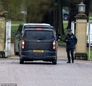 Searches continue after convoy of police raid Windsor as arrested Andrew’s time in custody extends into the evening