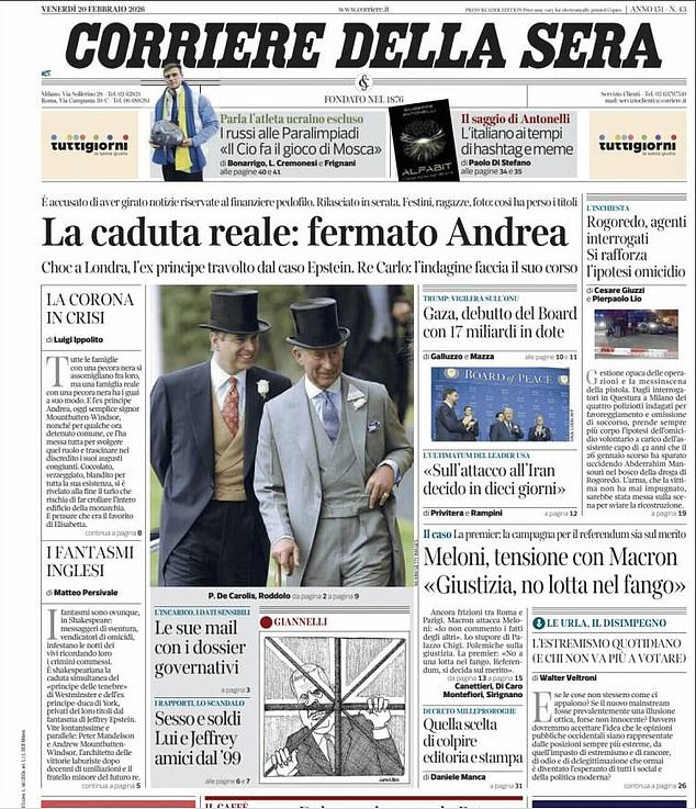 ‘Andrew, the prince of darkness’: Global media mark ‘the end of privilege’ for Mountbatten-Windsor and gloat that the royal is ‘at rock bottom’