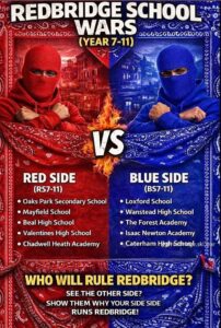 Schools finish early with police outside gates as ‘School Wars’ TikTok trend inspired by notorious LA street gangs Bloods and Crips encourages armed brawls with rival pupils told to arm themselves with scissors