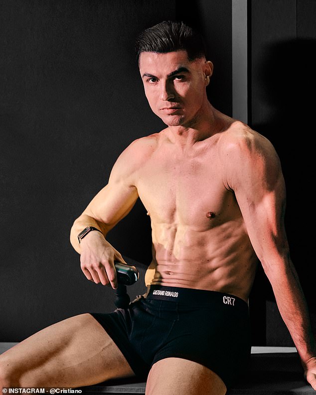 Cristiano Ronaldo, 41, strips down to show off his ripped physique to promote his ‘high performance’ brand