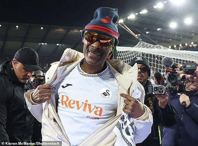 Snoop Dogg gets the party started at Swansea as co-owner and celebrity rapper watches his side live for the first time – with Preston boss suggesting the tunnel ‘smelt of weed’!