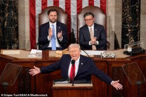 Trump explodes at Democrats for refusing to stand for Americans over ‘illegal aliens’… as the Squad goes berserk and dozens walk out in protest during longest State of the Union in HISTORY