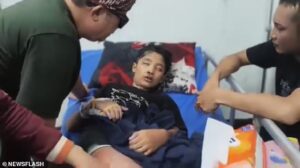 ‘It was Mummy’: Tragic moment bullied child ‘forced to drink boiling water by his step-mother’ points at her when asked who was to blame shortly before dying from his injuries