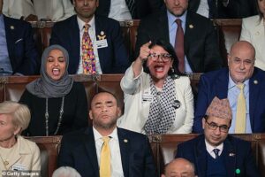 REVEALED: Rashida Tlaib’s racially charged slur as Republicans drowned her out with U-S-A chant