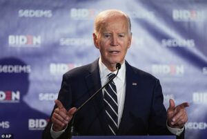 Joe Biden, 83, makes embarrassing blunder as he appears to confuse two world leaders while hitting Trump with jibe over State of the Union address in rare public appearance