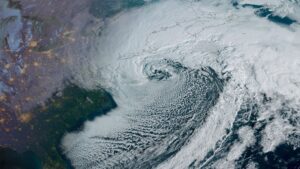 Satellites watch as bomb cyclone hits northeast U.S. with snow and lightning