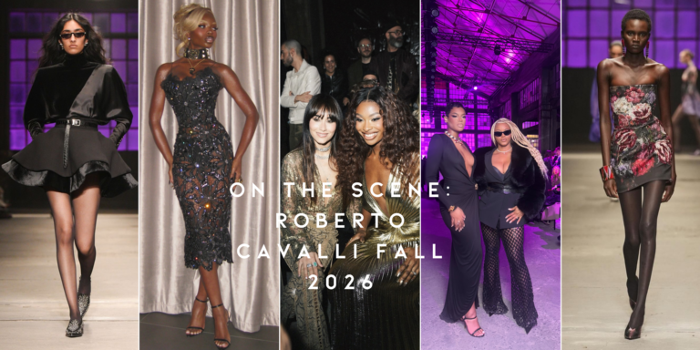 On the Scene at Roberto Cavalli Fall 2026 in Milan: Olandria, Megan Thee Stallion, Coco Jones, Didi Stone and More in Animal Prints, Sheer Lace and Feathered Gowns