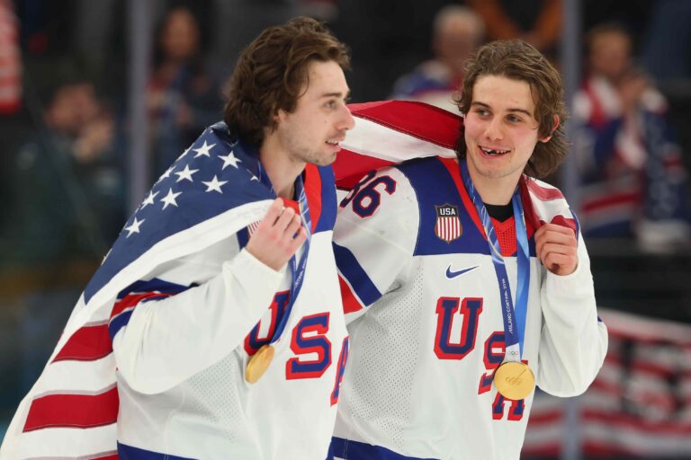 Quinn Hughes Says He's 'Proud' of Brother Jack After He Battled Through Knocked-Out Teeth to Score Olympics-Winning Goal