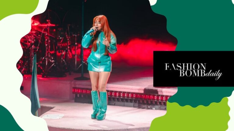 Mariah The Scientist Performed in DC in a Teal Green $1,478 KNWLS ‘Neo’ Coat and Custom Laura Andraschko Riding Boots