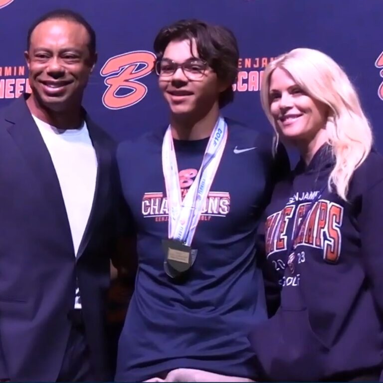 Tiger Woods & Ex Elin Nordegren Reunite at Son Charlie’s Golf Ceremony