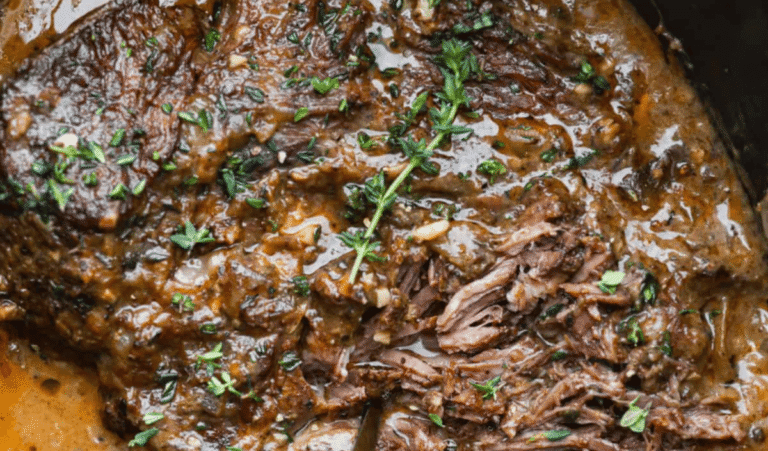 Fall Apart Horseradish Pot Roast (Slow Cooker)