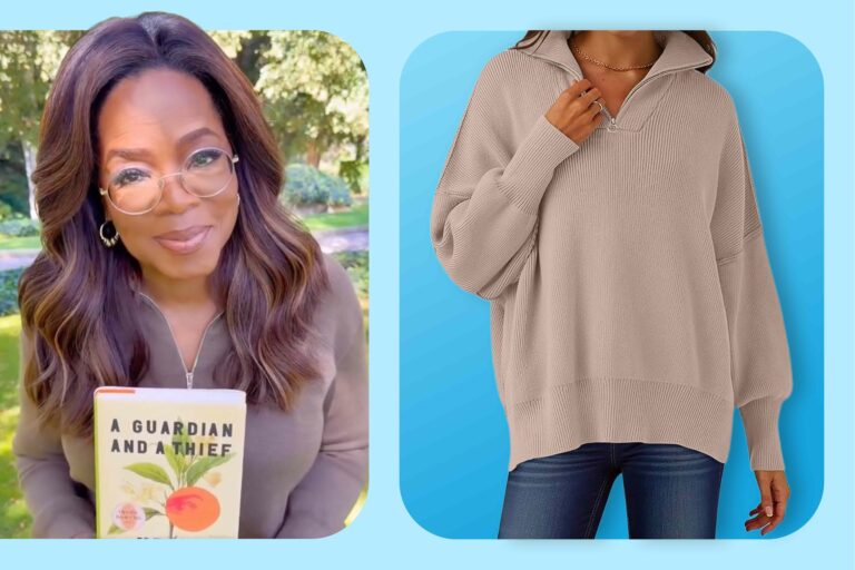 Oprah’s Comfy Sweater Had a Layer-Friendly Detail That Makes It Way More Elegant Than Your Basic Hoodie
