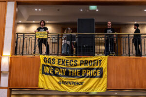Greenpeace activists disrupt major gas conference in Sydney