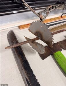 Horrifying photo shows medieval homemade weapon seized from lawless Outback town of Wadeye – as wild videos show child gang warfare