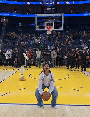 LeBron James upstaged by daughter Zhuri, 11, as she makes ridiculous trick shot on court before Lakers game