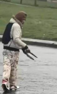 Two people are rushed to hospital after knifeman seen roaming Edinburgh neighbourhood with two weapons