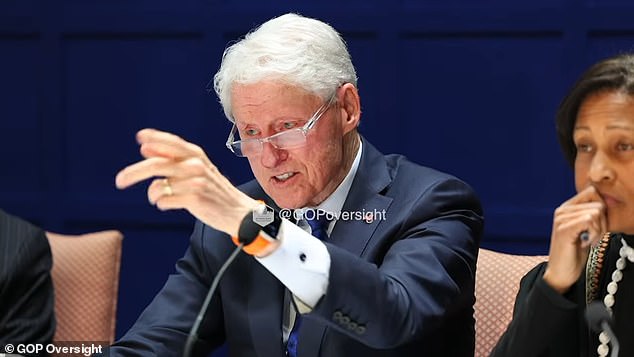 Tense moment Bill Clinton is grilled under oath over whether he believes Epstein killed himself