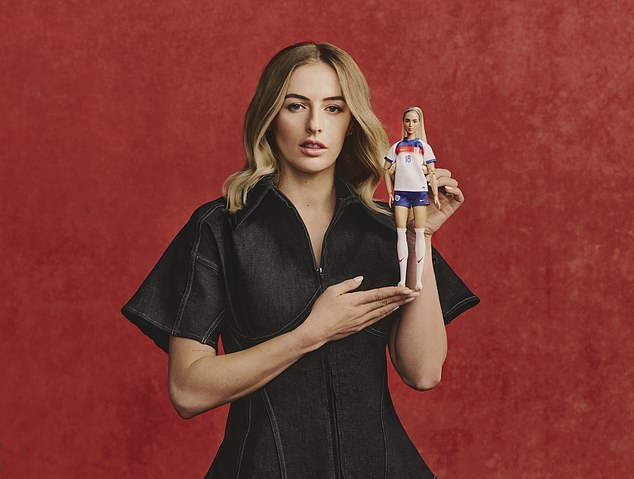 The Lionesses’ real-life Barbie! Euros hero Chloe Kelly is transformed into a Barbie doll alongside Serena Williams to mark International Women’s Day