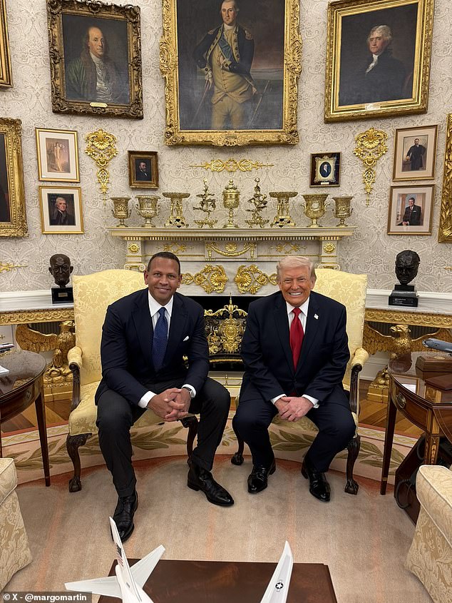 Donald Trump smiles and poses with Alex Rodriguez years after branding MLB great a ‘druggie’ and  a ‘joke’