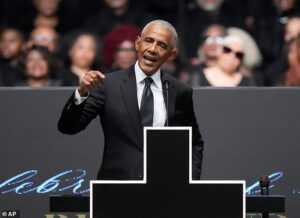 Obama launches ferocious rebuke to Trump as he breaks down in tears at Jesse Jackson funeral
