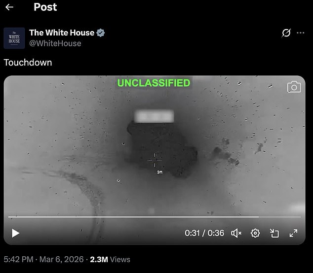 White House cryptically posts violent football highlights with bombing footage amid Iran war: ‘Touchdown’