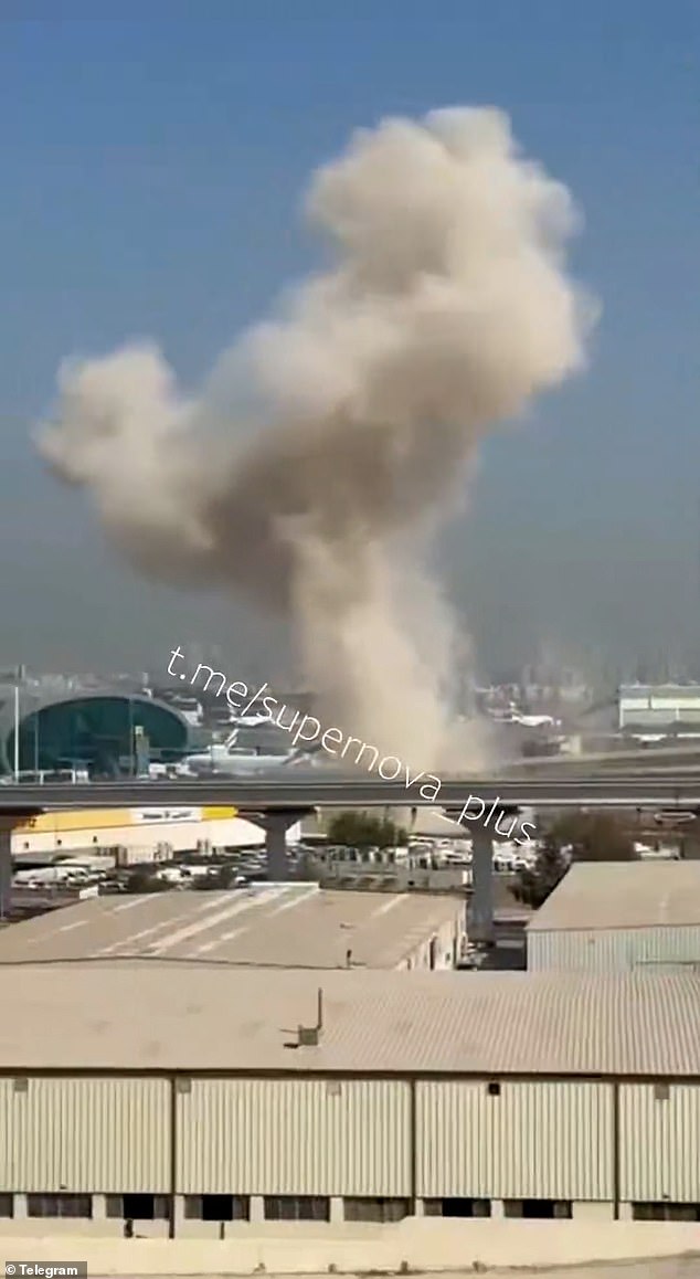 Dubai airport hit by Iran drone: Massive explosion as passengers ready to fly out are ordered off planes and terminals evacuated
