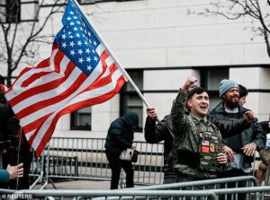 Smoke bomb horror as man attacks protesters at conservative influencer Jake Lang’s anti-Islam rally in NYC