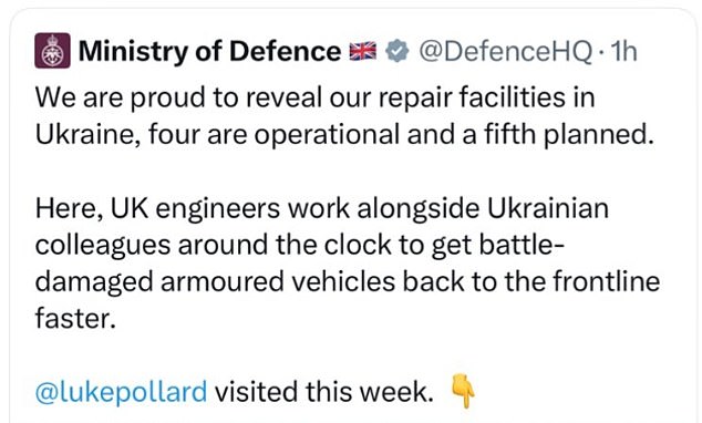 Labour blunder as MoD posts video of secret facility in Ukraine: Fears Russia could ‘geo-locate’ base and launch drone attack