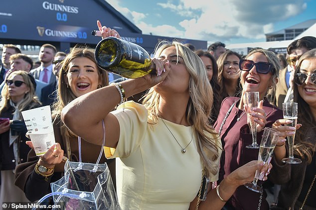 Everyone is a winner on Ladies Day! Cheltenham revellers show off their moves on drink-lashed second day of horseracing festival