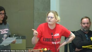California professor snarls ‘this lesbian has had plenty of girlfriends with penises!’ during transgender rant at university meeting