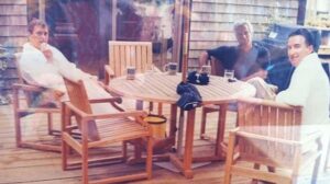 Never before seen picture of Andrew Mountbatten-Windsor and Peter Mandelson wearing bathrobes with Jeffrey Epstein uncovered in files