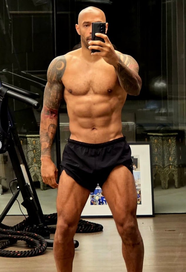 Thierry Henry, 48, reveals the three secrets behind his new muscular physique, as Arsenal legend works out with partner Andrea Rajacic