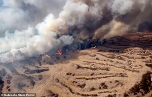 Tragedy as grandma fleeing massive wildfires dies as half a million acres are burned to the ground across Nebraska