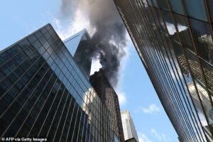 Skyscraper catches fire in Midtown Manhattan close to route of St Patrick’s Day Parade