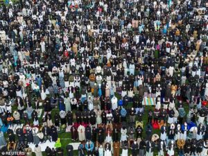 Eid brings 30,000 Muslims to Birmingham park in mass outdoor prayer to mark end of Ramadan