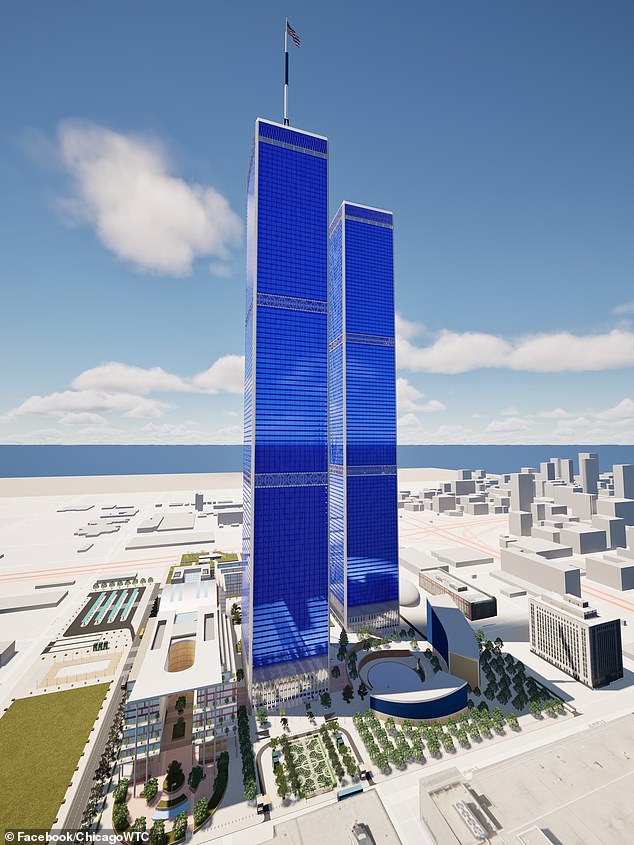 Exact replica of destroyed Twin Towers set to be erected in CHICAGO as part of enormous new science hub