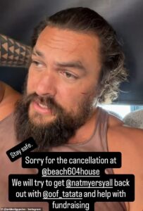 Jason Momoa forced to flee for his life alongside thousands of Hawaiians as his home loses power after 12 inches of rain batters tropical paradise bringing historic flooding