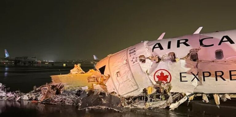 Survivor of Air Canada plane crash shares horrific close-up photos of carnage in aftermath of LaGuardia crash